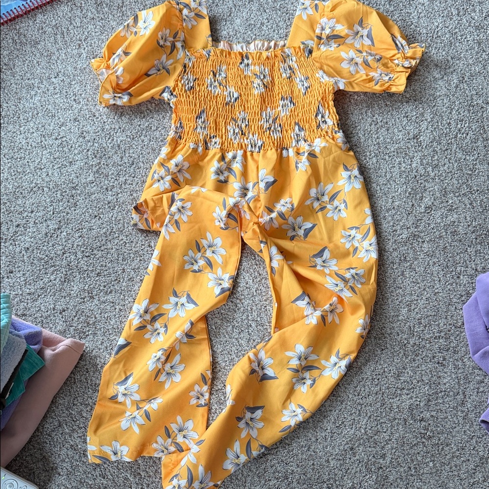 Floral Yellow Jumpsuit